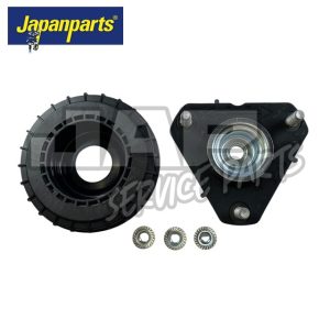 Two automotive parts, including a black circular component and a triangular metal mount with three bolts, along with three washer nuts. The Japanparts logo is displayed in the top left corner. | Jap Service Parts - Car Parts