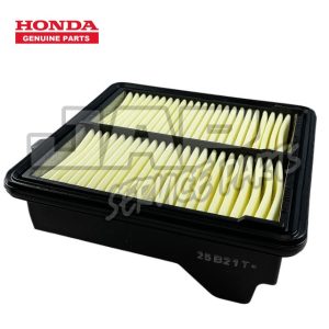 Rectangular Honda genuine parts engine air filter with pleated yellow filter material and a black plastic frame. The Honda Genuine Parts logo appears in the top left corner. | Jap Service Parts - Car Parts