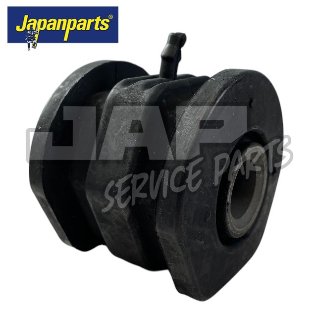 A black automotive rubber bush with a metal centre, shown against a white background. The Japanparts logo is in the top left corner, and JAP Service Parts watermark overlays the image. | Jap Service Parts - Car Parts