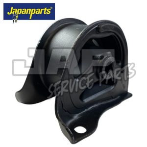 A black metal automotive engine mounting with a cylindrical centre, displayed on a white background. The Japanparts logo is in the top left corner, and the JAP Service Parts watermark overlays the image. | Jap Service Parts - Car Parts