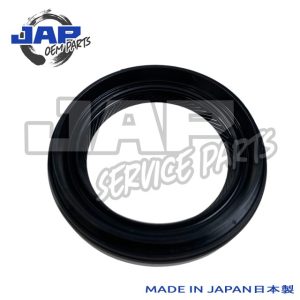 A black circular rubber oil seal with the JAP OEM PARTS logo in the background. MADE IN JAPAN 日本製 is written in blue at the bottom right corner. | Jap Service Parts - Car Parts