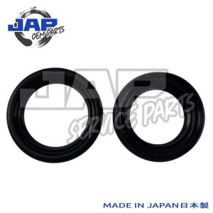 Two black circular automotive seals are displayed side by side on a white background. The JAP OEM PARTS logo appears in the top left corner, and MADE IN JAPAN 日本製 is written at the bottom right. | Jap Service Parts - Car Parts