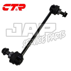 A black automotive suspension stabiliser link with bolts on both ends, displayed against a white background. The CTR logo is in the top left, and JAP SERVICE PARTS is watermarked behind the part. | Jap Service Parts - Car Parts