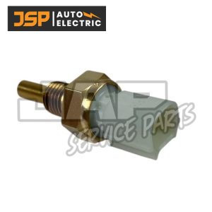 A metal and plastic automotive sensor with a threaded brass body and a rectangular white plastic connector, shown on a white background with the JSP Auto Electric logo above. | Jap Service Parts - Car Parts
