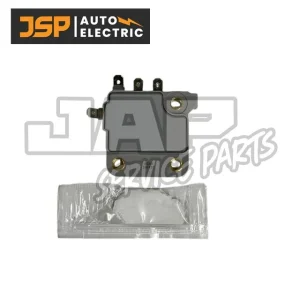 A black automotive electrical component with metal contacts is shown above a small sealed packet. The JSP Auto Electric logo appears in the top left corner, and JAP Service Parts is faintly visible in the background. | Jap Service Parts - Car Parts