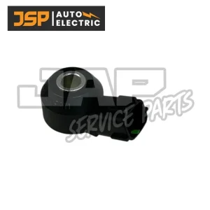 A black knock sensor with a metal centre and electrical connector, displayed on a white background. The JSP Auto Electric logo is at the top left corner. | Jap Service Parts - Car Parts