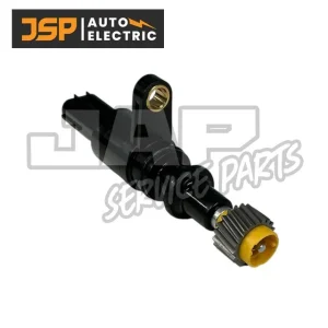 A black automotive sensor with a yellow and grey gear at one end. The JSP Auto Electric logo is in the top left corner, and JAP Service Parts watermark is over the image. | Jap Service Parts - Car Parts
