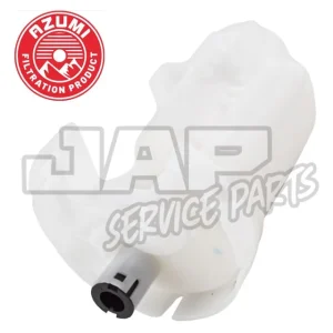 Azumi filtration product logo and a white automotive fuel filter sock with a grey connector, labelled with JAP Service Parts watermark across the image. | Jap Service Parts - Car Parts