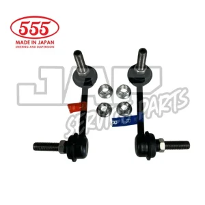 Two black suspension link rods with nuts, labelled with red and blue tags, are displayed on a white background. 555 Made in Japan and JAP Service Parts logos are visible. | Jap Service Parts - Car Parts