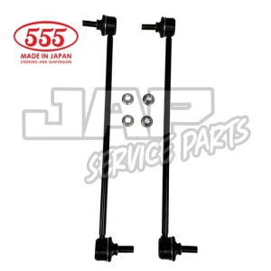 Two black metal suspension links with four nuts, labelled 555 Made in Japan and JAP Service Parts in the background. | Jap Service Parts - Car Parts