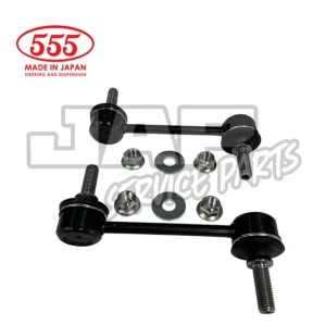 Two black automotive suspension links with four nuts and two washers. The red 555 MADE IN JAPAN logo appears in the top left corner. JAP SERVICE PARTS text is faintly displayed in the background. | Jap Service Parts - Car Parts