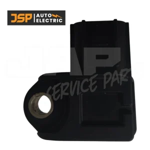 Black automotive sensor with a mounting hole, featuring a connector slot. JSP AUTO ELECTRIC logo is displayed in the top left corner on a black and orange background. | Jap Service Parts - Car Parts