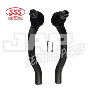 Two black automotive suspension parts with bolts and split pins, labelled 555 Made in Japan in red, overlaid with faint JAP SERVICE PARTS text in grey. | Jap Service Parts - Car Parts