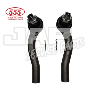 Two black automotive steering parts with metal pins are shown. The red 555 Made in Japan logo appears in the top left corner over a faint watermark reading JAF Service Parts. | Jap Service Parts - Car Parts