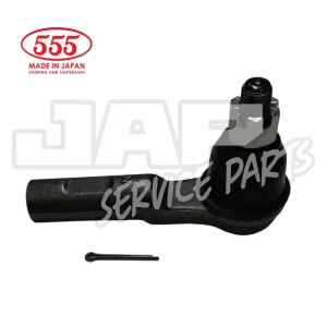 A metal automotive track rod end with a nut and split pin, labelled 555 Made in Japan and JAF Service Parts in the background. | Jap Service Parts - Car Parts