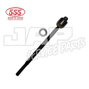 A black automotive track rod end with a washer beside it. 555 Made in Japan and JAP Service Parts are labelled in red and grey text on a white background. | Jap Service Parts - Car Parts