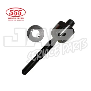 A metal steering or suspension part with a threaded rod, a nut, and a round washer. 555 Made in Japan and JAP SERVICE PARTS logos are visible in the background. | Jap Service Parts - Car Parts