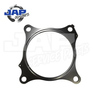 A metal engine gasket with four bolt holes, shown on a white background. The JAP OEM PARTS logo is in the top left corner. | Jap Service Parts - Car Parts